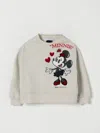 Monnalisa X Disney Minnie Mouse Embroidered Sweatshirt In Neutral