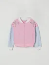 Monnalisa Jewel-embellished Bomber Jacket In Pink