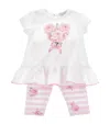 Monnalisa Set Aus Rosafarbenen Leggings Und T-shirt