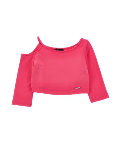 Monnalisa Kids'   Organic Cotton T-shirt In Fuchsia