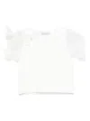 Monnalisa Tulle-sleeve T-shirt In White