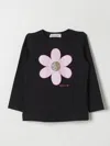 Monnalisa Shirt Aus Bio-baumwolle Mit Glitzer In Schwarz