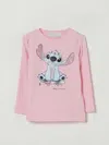 Monnalisa Stitch T-shirt Mit Strasssteinen In Pink