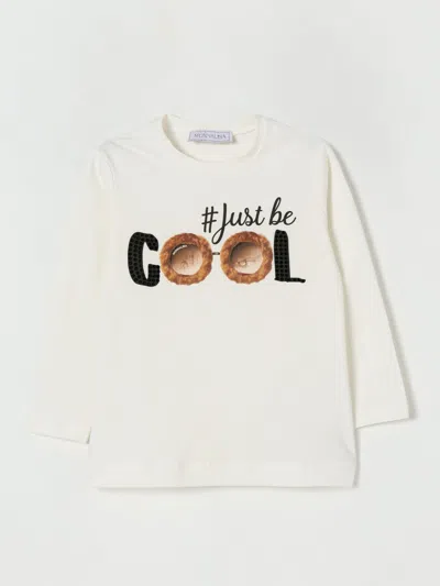 Monnalisa Kids' Graphic-print Long-sleeve Top In White