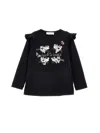 Monnalisa Kids' T-shirt Rosaroter Panther In Schwarz