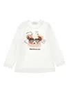 Monnalisa T-shirt St.teddy Jersey Jersey Cotone Stretch In White