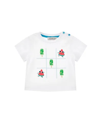 Monnalisa Kids'   T-shirt With Fruit Tris Print In White