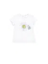 Monnalisa T-shirt With Maxi Daisy In White