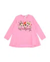 Monnalisa T-shirt With Round Neck And Long Sleeves In Pink