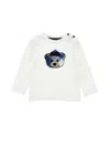 Monnalisa T-shirt With Teddy Bear In Cream