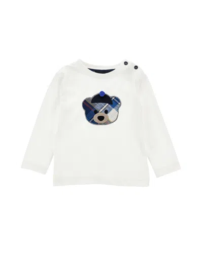 Monnalisa Kids'   T-shirt With Teddy Bear In Cream