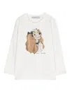 Monnalisa X Disney Rhinestone-embellished T-shirt In White