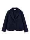 Monnalisa Jacket With Buttons And Monogram In Blue