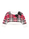 Monnalisa Tartan-check Sweater In Red
