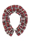 Monnalisa Tartan Collar In Red + Cream
