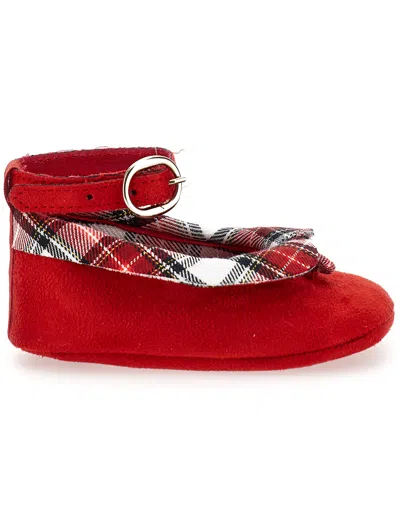 Monnalisa Kids'   Tartan Collar In Ruby Red