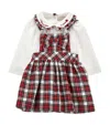Monnalisa Two-piece Bodysuit And Pinafore Set In Multi