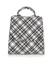 Monnalisa Tartan Fabric Backpack In Black + Cream