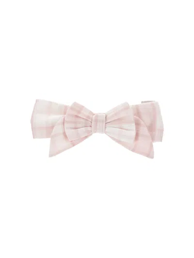 Monnalisa Babies'   Tartan Knot Band In Pink