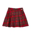 Monnalisa Pleated Tartan Skirt In Red