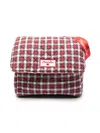 Monnalisa Tartan Quilted Changing Bag In Red