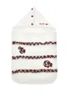 Monnalisa Tartan Sleeping Bag In Cream + Ruby Red