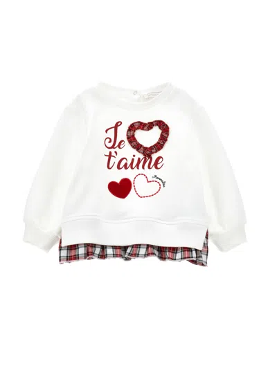 Monnalisa Kids' Heart-patch Sweatshirt In White