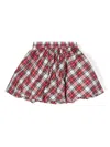Monnalisa Tartan Taffeta Skirt In Red