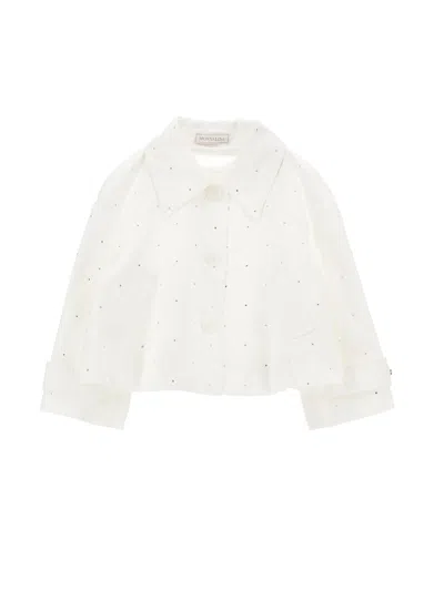 Monnalisa Kids'   Technical Fabric Jacket In White