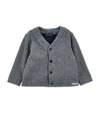 Monnalisa Pinstripe Knit Cardigan In Multi