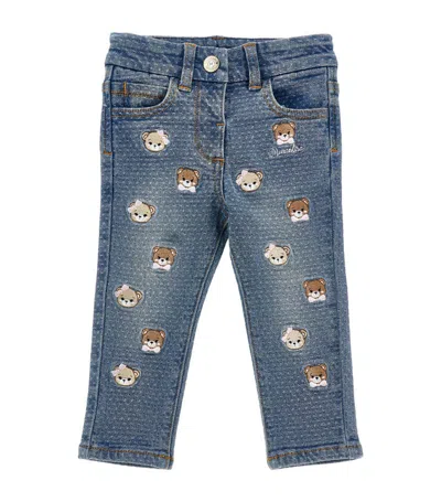 Monnalisa Kids' Teddy Bear Jeans (3-36 Months) In Multi