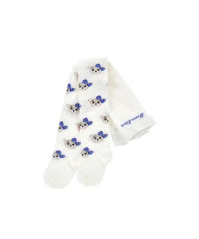 Monnalisa Teddy Bear Pattern Socks In White