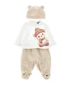Monnalisa Two-piece Set With Teddy Bear In White
