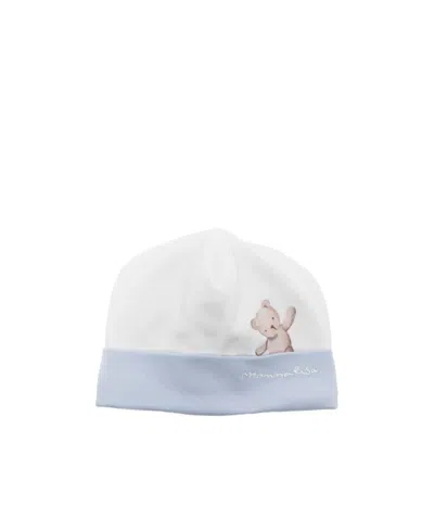 Monnalisa Teddy-bear-print Cotton Hat In White