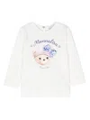 Monnalisa Teddy Bear-print Cotton T-shirt In White
