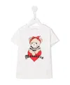 Monnalisa Teddy Bear-print Cotton T-shirt In White