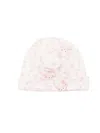 Monnalisa Teddy Bear-print Floral Beanie In Pink
