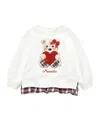 Monnalisa Teddy Bear-print Jersey Sweatshirt In White