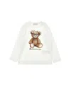 Monnalisa Teddy  T-shirt In White