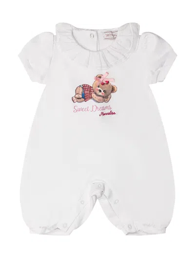 Monnalisa Babies' Teddy Romper In White