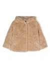Monnalisa Teddy Single-breasted Jacket In Neutrals