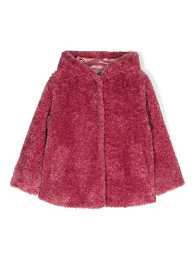 Monnalisa Kids' Teddy Single-breasted Jacket In Pink