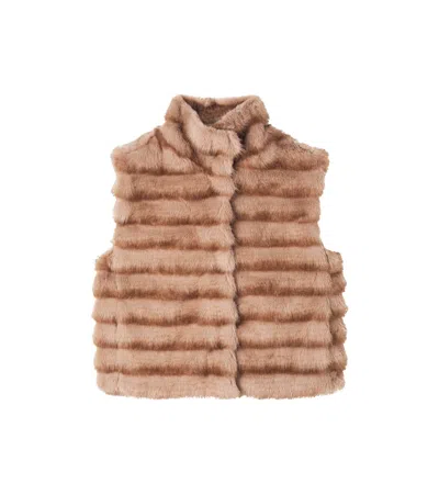 Monnalisa Kids' Teddy Vest In Brown