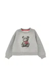 Monnalisa Schleifenpullover Mit Teddy-print In Gray