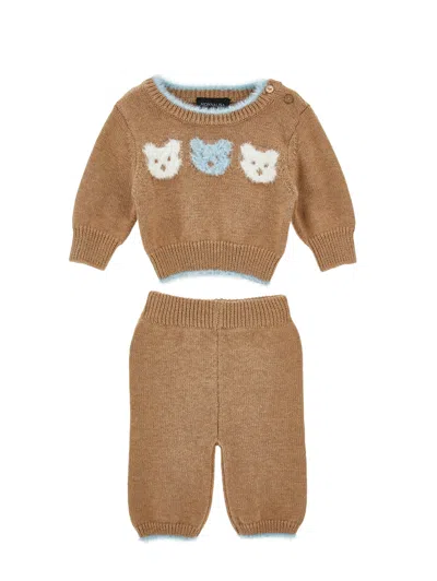 Monnalisa Kids'  Teddybärkleid In Brown
