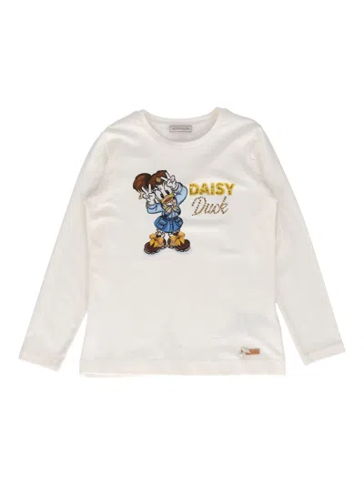 Monnalisa Tee Daisy Jersey Di Coton In Animal Print