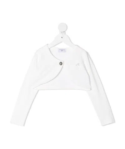 Monnalisa Teen Cropped Cardigan In White