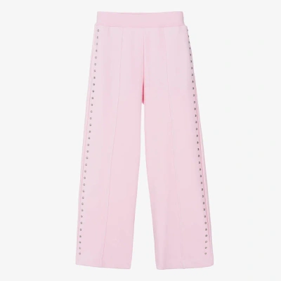 Monnalisa Teen Girls Pink Studded Cotton Joggers