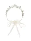 Monnalisa Tiara In Rhinestones And Bezels In Cream