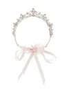 Monnalisa Tiara In Rhinestones And Bezels In Light Pink